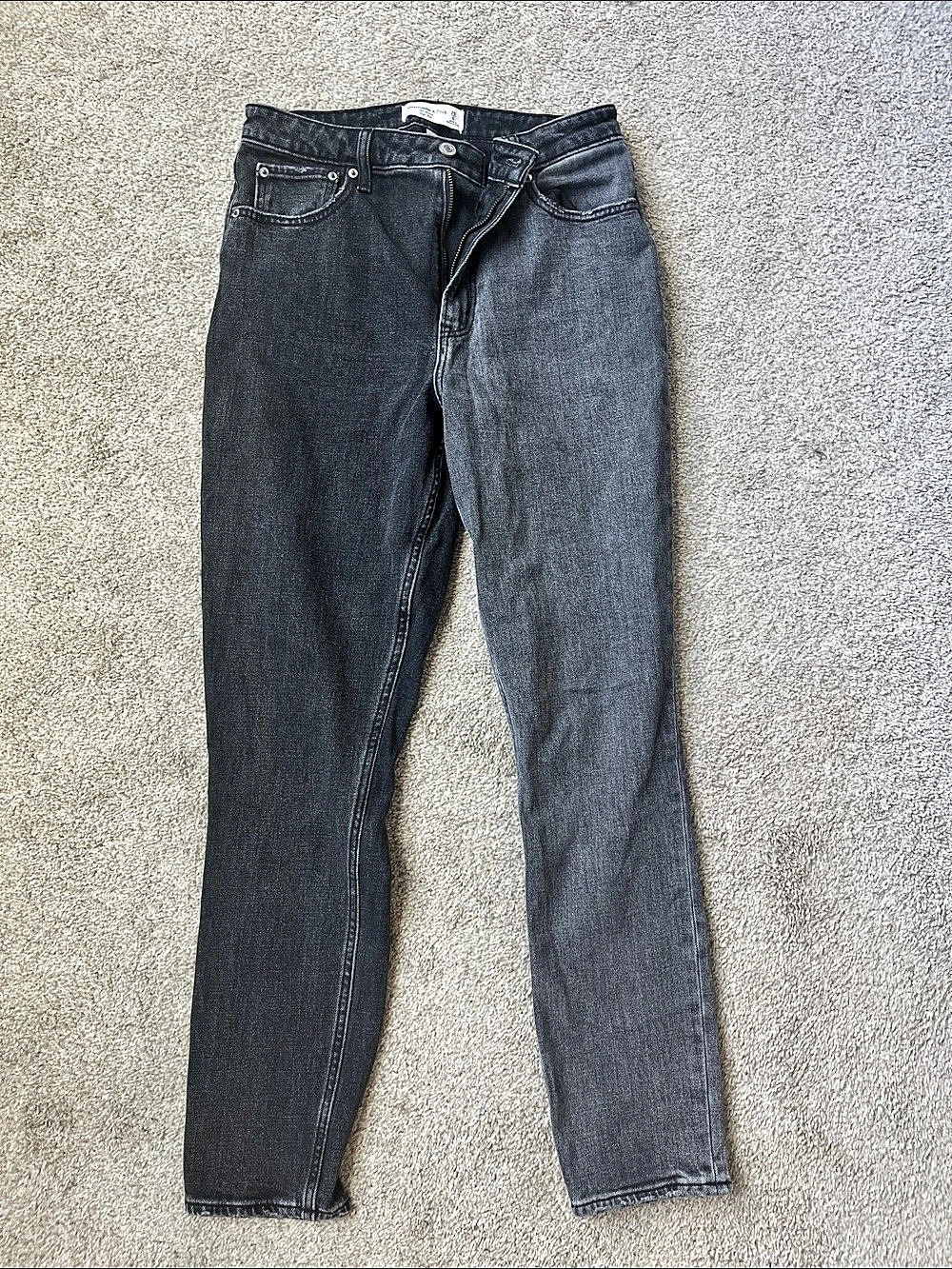 Abercrombie & Fitch The Skinny High Rise Curve Love Two Tone Black Jeans